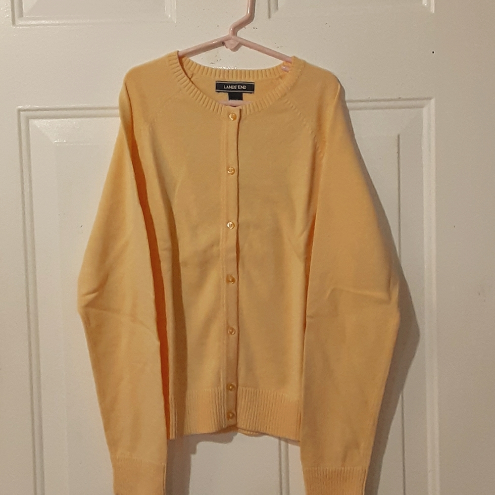 Lands End. Button up Cardigan Sweater